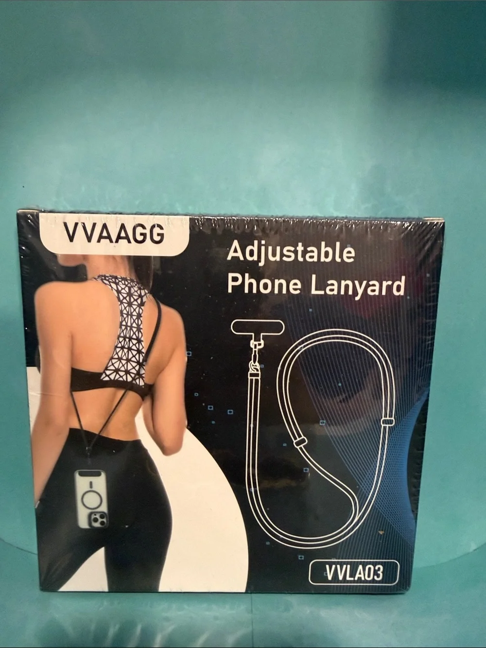 Adjustable Phone Lanyard in Black - VVLA03
